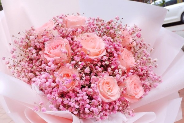 11朵粉色玫瑰的花语，寓意用心去爱、珍贵友情等