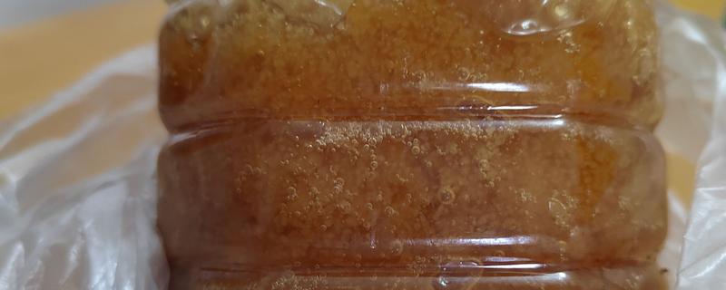 判断蜂蜜是否变质的方法，变质后会产生大量的气泡